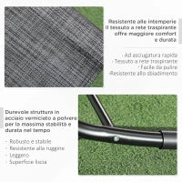 Sedia Sdraio a Dondolo Zero-Gravity da Esterno Impermeabile con Poggiatesta, 155x61x88 cm, Grigio