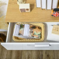 Mobile per Soggiorno con Armadietto e Cassetto, Ripiani regolabili su 3 livelli 70x35x92cm, Bianco