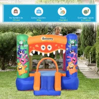 Casa Gioco Castello Gonfiabile Gigante per Bambini 3-8 anni Trampolino Rimbalzante Colorato con Scivolo e Canestro 250cmx180cmx175cm