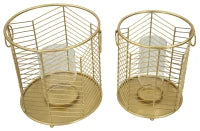 Porta Candela Glam Ring Coppia Cm Ø 23.5X25-19X24