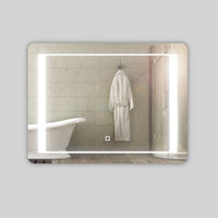 Specchio 5 mm rettangolare cornice led interruttore touch alluminio mdf *** misure 120x80 cm, tonalità dimmerabile 2...