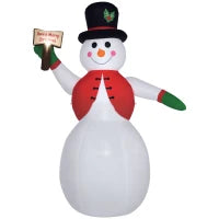 Pupazzo di Neve Gonfiabile Gigante 242cm con Luci a LED, Decorazione Natalizia per Esterno Impermeabile