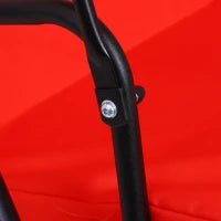 Dondolo da Giardino 3 Posti con Tetto e Struttura in Acciaio, Rosso