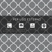 Tappeto per Esterno Pieghevole e Reversibile con Borsa di Trasporto, 182x274 cm Grigio Chiaro