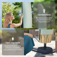 Copertura per Ombrellone 3x3 m Impermeabile, Custodia Copri Ombrellone a Sbalzo con Cerniera e Laccio, Beige