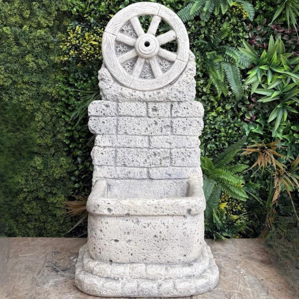Fontana giardino calcestruzzo cemento senza rubinetto 44x37xh.94cm mod. ruota