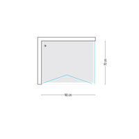 Cabina doccia 2 lati con porta a soffietto cristallo trasparente 90x70 cm