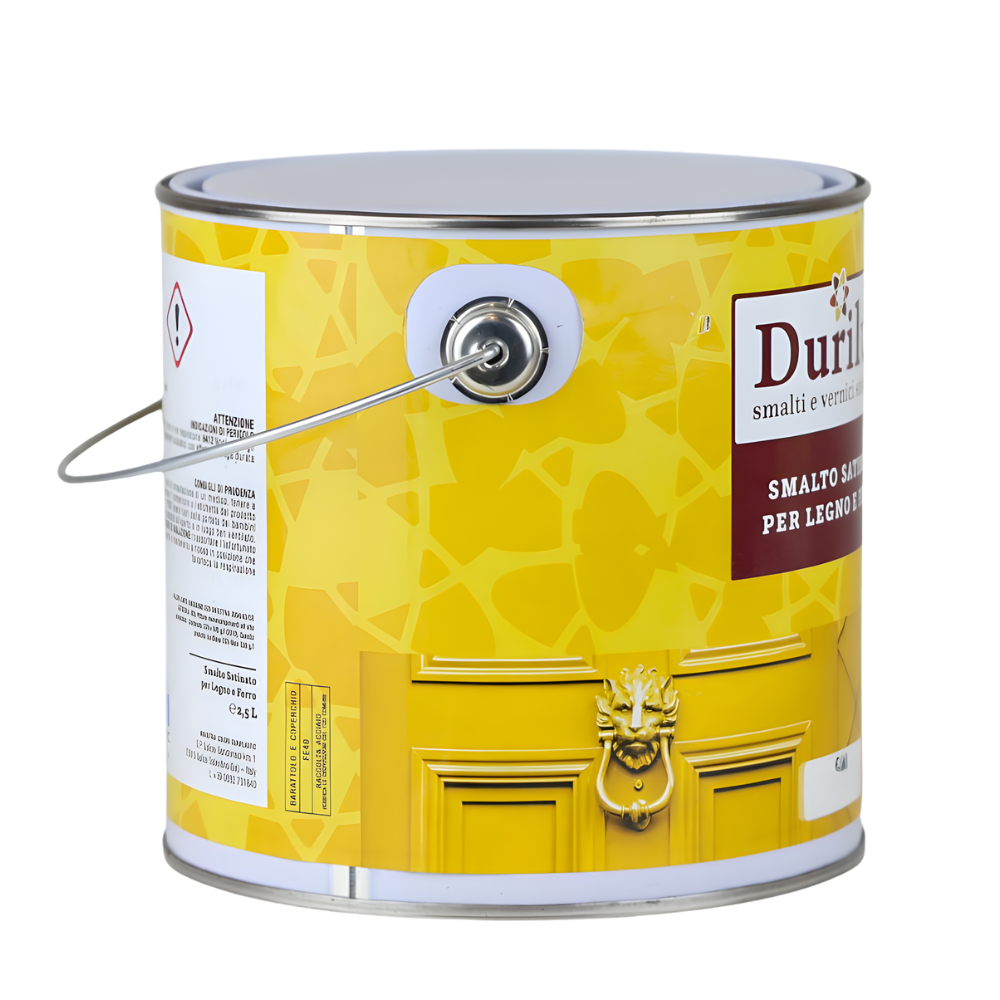 Durilux smalto sintetico satinato per legno e ferro *** formato 2.5 lt, colore- bianco, confezione 1
