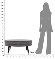 Pouf Paris xxl Grigio/Silver cm Ø 90X46