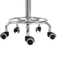 Sgabello con Ruote, sgabello da massaggio con altezza regolabile 50-64 cm e seduta imbottita, girevole 360°, nero