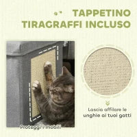 Casetta per Gatti Pieghevole a Cubo con Cuscino e Tappetino Tiragraffi, 36.5x36.5x36.5 cm, Grigio