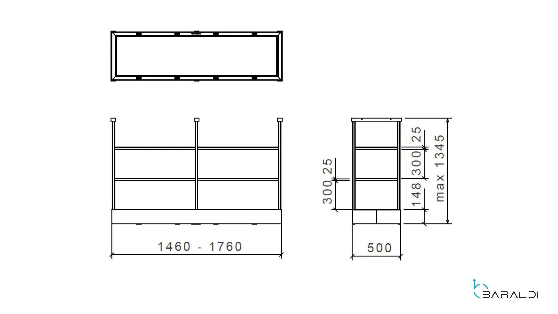 CAPPA MENSOLA ISOLA cm 116X54 - Nera - 900 m3/h