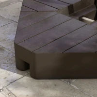 Set di 4 Pesi Zavorra Quadrati per Ombrelloni con Base a Croce, da Riempire d'Acqua o di Sabbia fino a 60/80 kg, Marrone