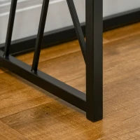 Tavolo Consolle da Ingresso in Stile Industriale, Mobile Vintage in Acciaio e Legno, 120x35x75cm, Marrone