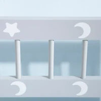 Cassapanca Moderna Portagiochi con Leva a Gas, in MDF e Legno di Pino, 60x30x50 cm, Bianco e Grigio