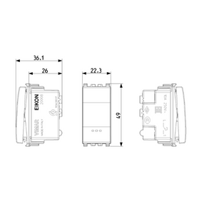 Vimar pulsante 1p no 10a illuminabile con tasto sostituibile serie eikon *** colore bianco, confezione 1
