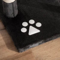 Tiragraffi per Gatti a Soffitto Multilivello con Altezza Regolabile 240-260 cm, con Cucce e Scale, Grigio