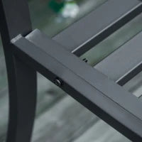 Panchina da Esterno 2 Posti con Braccioli in Acciaio e Ghisa, 128x58.5x89cm, Nero