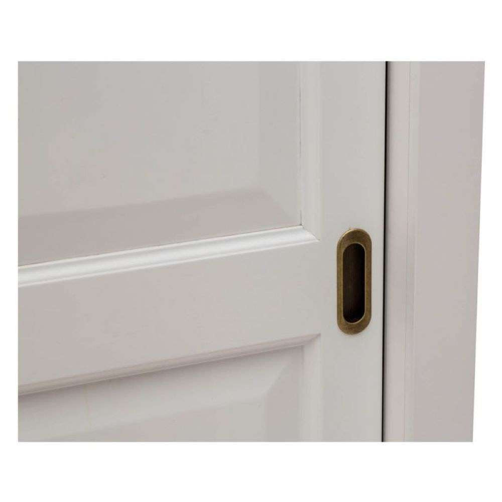 Armadio appendiabiti con bastone e 2 ante scorrevoli 2 cassetti arte povera in legno massello e mdf con rifiniture bianco 125X60X200H