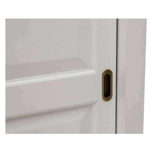 Armadio appendiabiti con bastone e 2 ante scorrevoli 2 cassetti arte povera in legno massello e mdf con rifiniture bianco 125X60X200H