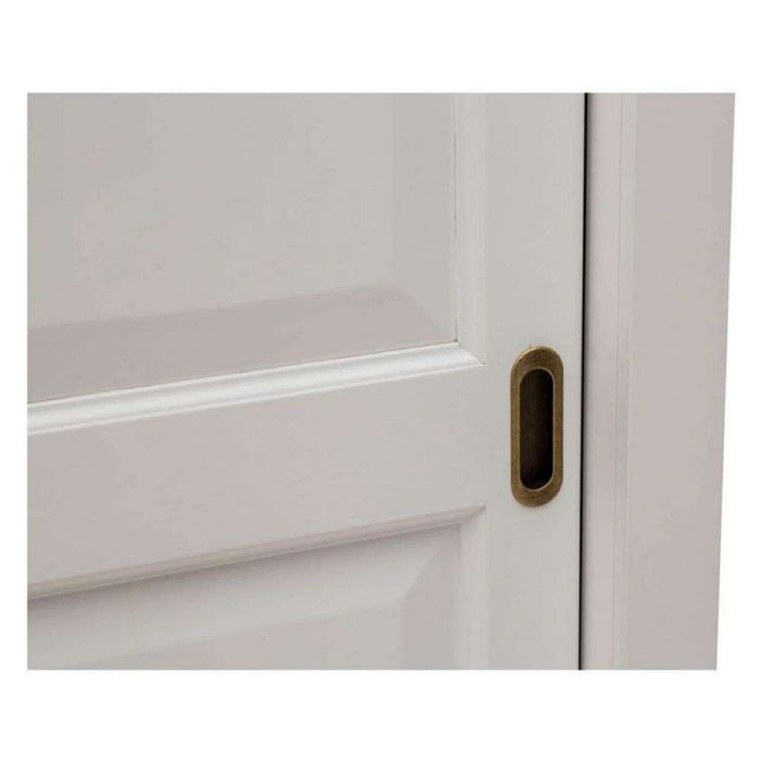 Armadio appendiabiti con bastone e 2 ante scorrevoli 2 cassetti arte povera in legno massello e mdf con rifiniture bianco 125X60X200H