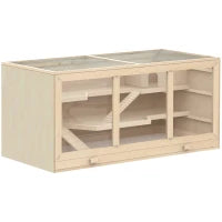 Outsunny Gabbia Criceto in legno Animali Piccoli Roditori 115x60x58cm