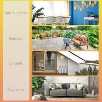 Lampada Riscaldante per Esterni con Luce, Potenza 800W/1200W/2000W e Telecomando, 45x45x10cm, Nero