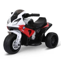 Moto Elettrica per Bambini Max. 20kg con Licenza BMW, Macchina Elettrica con 3 Ruote, Batteria Ricaricabile 6V, Bianco Rosso, 66x37x44cm