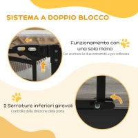 Cancellino per Cani taglia Piccola e Media con Chiusura Automatica, in Acciaio e PA, 74-100x76 cm, Nero