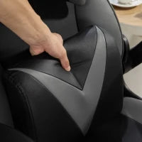 Sedia da Gaming con Funzione Oscillante, Sedia Girevole, Regolabile in Altezza, Seduta Imbottita, in Metallo, 67 x 71 x 112 cm, Grigio