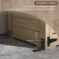 Armadio da Esterno Portaoggetti a 2 Ripiani con Picchetti, in Legno di Abete, 75x50x111/118 cm