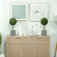 Set di 2 piante artificiali, Alberi artificiali resistenti ai raggi UV in vaso, adatti per interni ed esterni, in plastica e cemento, Verde