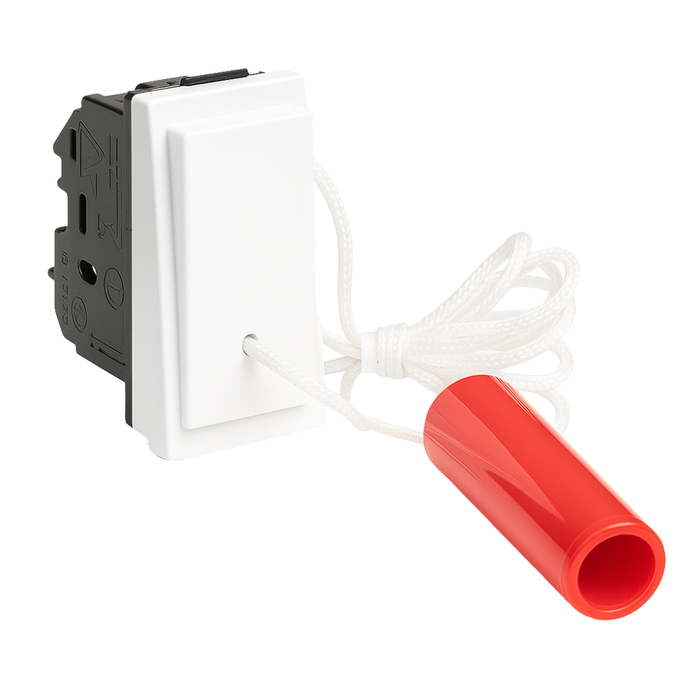Pulsante a tirante bticino living now 10a 250v contatto no nc *** colore bianco, confezione 1