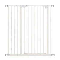 Cancelletto per Cani con 4 Viti Regolabili e Nastro Adesivo, in Metallo e Plastica, 86x104.1 cm, Bianco