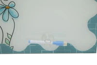 Lavagna In Vetro con Pennarello Flower Cm 50X1X50