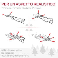 Albero di Natale Artificiale 182.88cm con 479 Rami, Design Alto e Stretto con Base Pieghevole, Verde