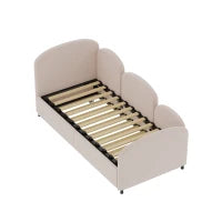 Divano con Letto Estraibile Imbottito in Velluto a Forma di Fiore, per Camera da Letto e Soggiorno, 90x200 cm, Senza Materasso, Rosa