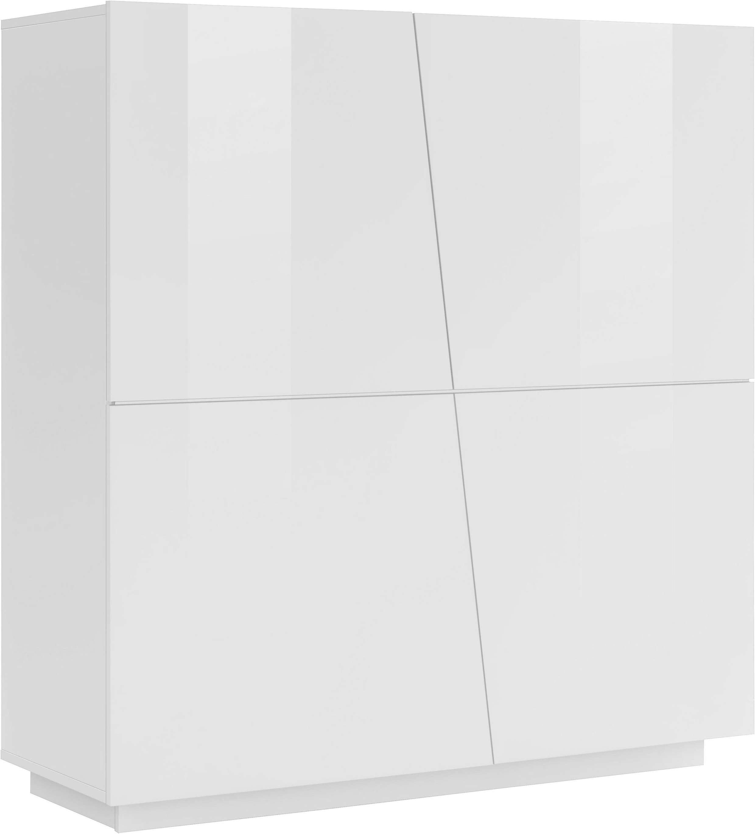 Mobile Madia VEGA L 120 x H 126 x P 43 cm colore bianco lucido