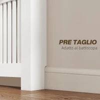 Copritermosifone a Doghe Antiribaltamento con Cassetto Portaoggetti, in Legno, 112x19x97 cm, Bianco