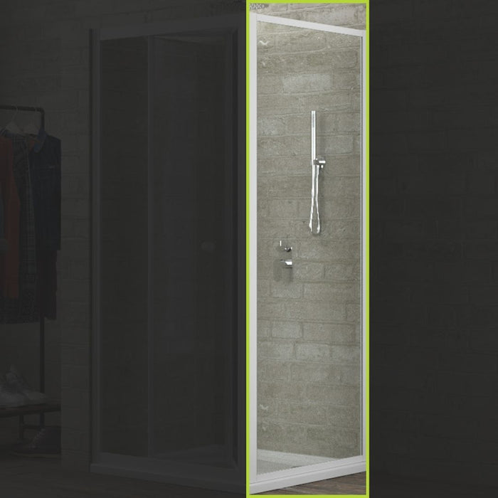 Ogomondo lato fisso per box doccia book bianco cristallo temprato *** misure 88-90xh190 cm trasparente, confezione 1