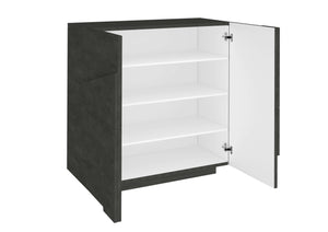 Scarpiera 2 ante L 81.2 x H 86 x P 39.2 cm 16 paia, antracite