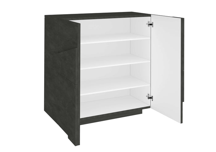 Scarpiera 2 ante L 81.2 x H 86 x P 39.2 cm 16 paia, antracite