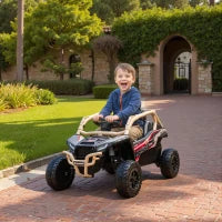 Macchina Elettrica per Bambini 3-8 Anni 12V con Licenza KAWASAKI, Doppio Motore, Telecomando e Musica, Giallo