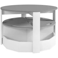 Set con Tavolo per Bambini e 4 Sgabelli Salvaspazio con Vano Contenitore in Legno, Grigio