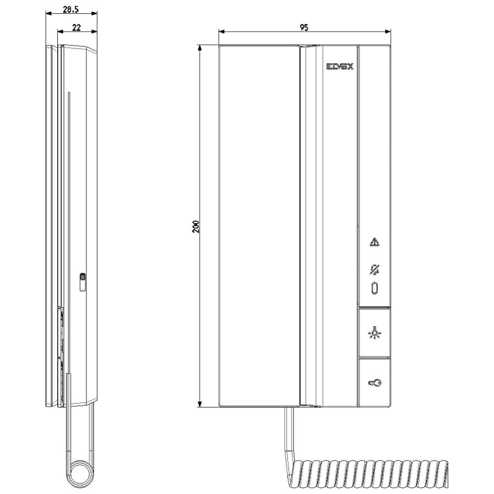 Citofono vimar cornetta 40540 2f+ voxie 2 pulsanti bianco da parete per due fili