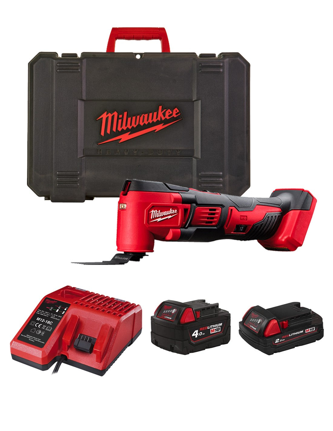 Utensile Multifunzione Milwaukee M18BMT-421C (1 x 2,0 Ah + 1 x 4,0 Ah + M12-18 C + Valigetta)
