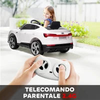 Macchina Elettrica per Bambini 12V con Telecomando, Velocità 3-8km/h, Luci e Musica, Età 3-5 Anni, Bianco