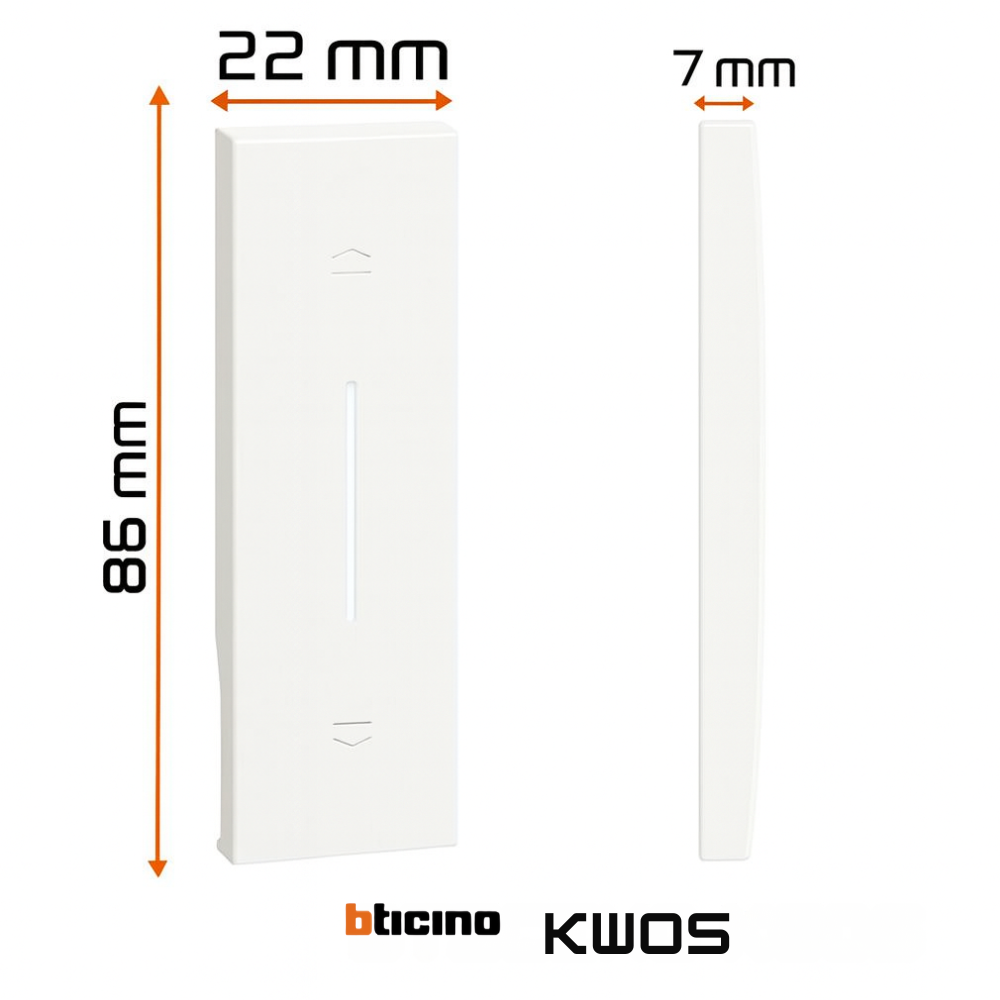Bticino living now cover illuminabile 1 modulo per pulsanti e tapparelle *** colore bianco, confezione 1