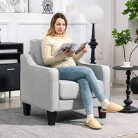 Poltrona Moderna in Tessuto con Imbottitura Spessa e Molle Insacchettate, 77x77x86 cm, Grigio