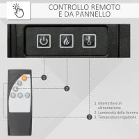 Camino Elettrico da Terra 1800W con Effetto Fiamma, Telecomando, Timer e Temperatura Regolabile, Bianco